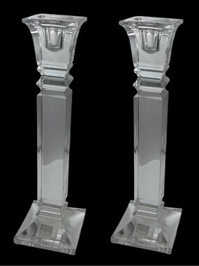 Pair of Luzern 12” Crystal Taper Candlestick Holders by Fifth Avenue Crystal Ltd